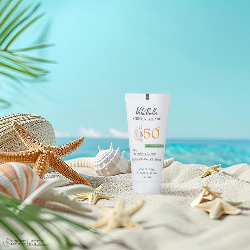 کرم ضد آفتاب برند Vita Bella (ویتابلا) مدل SPF50 مناسب انواع پوست ها